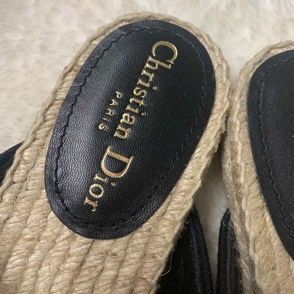 Dior Granville Embroidered Cotton Espadrille Slide - Picture 4 of 8